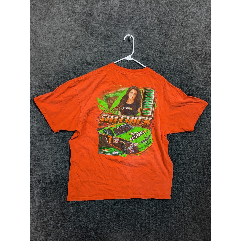Chase Authentics Danica Patrick GoDaddy Racing T-Shirt Orange Mens 2XL #7 Impala